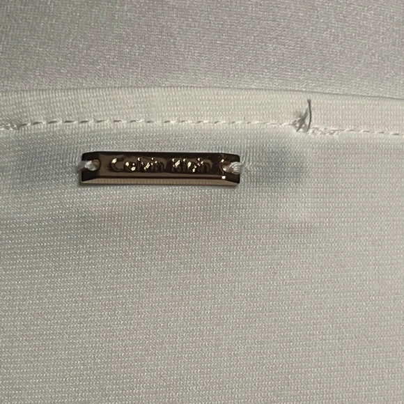 Calvin Klein Tie Waist Sleeveless Ivory Shell - Picture 5 of 7